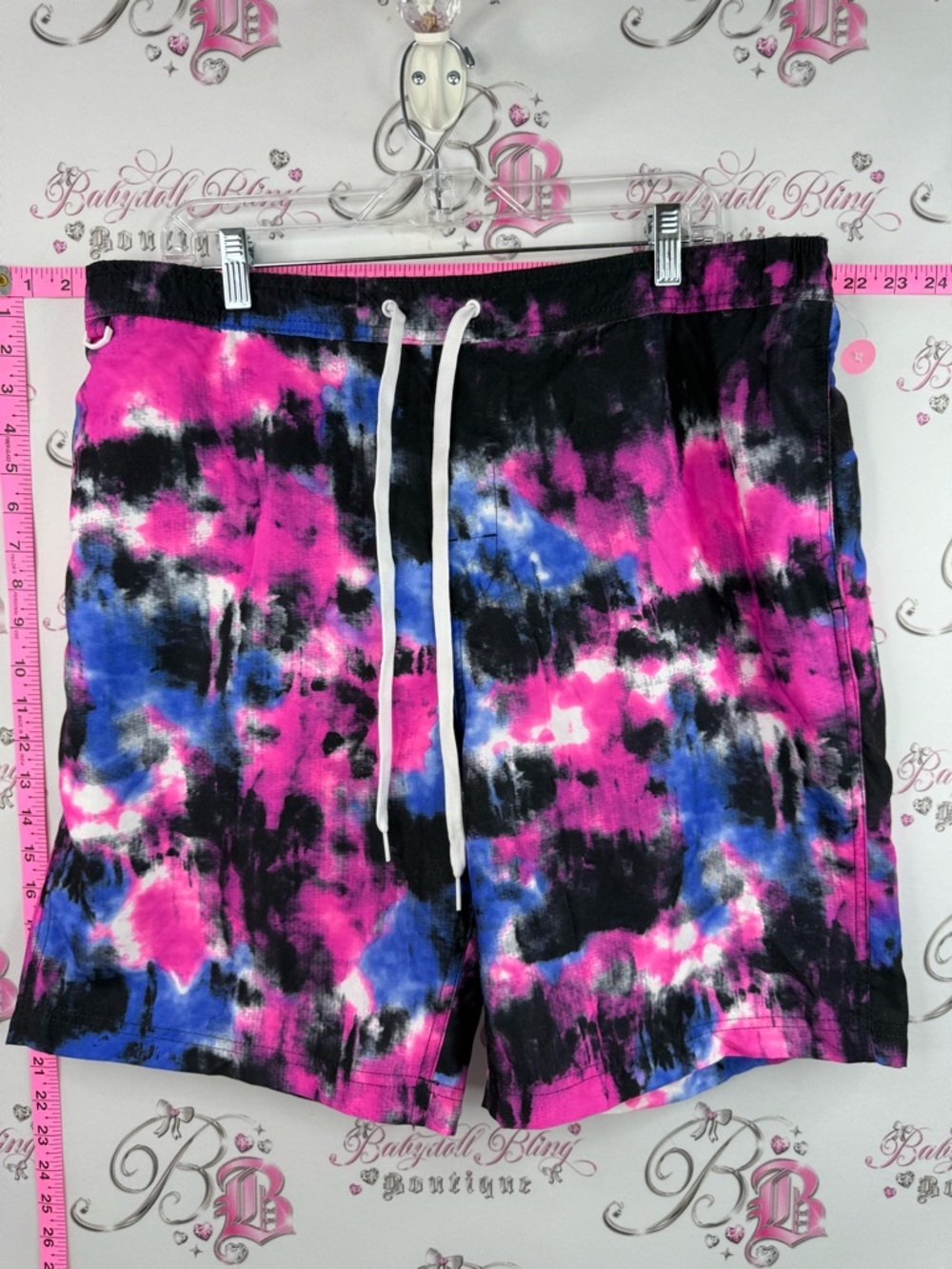 George swim board shorts tie dyed Pink Black Blue Tie-Dye Drawstring Shorts